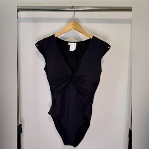 Bleu Rod Beattie - Black One Piece V-Neck Swimsuit